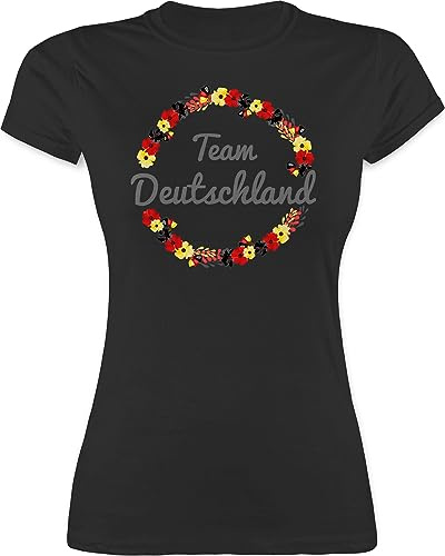 Shirtracer - Shirt Damen - Fußball EM WM - Team Deutschland Blumenkranz