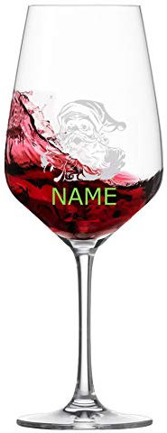 Schott Zwiesel - Copa de vino tinto [botón] – Diseño navideño + nombre personalizado – MeinGlas (motivo 09)