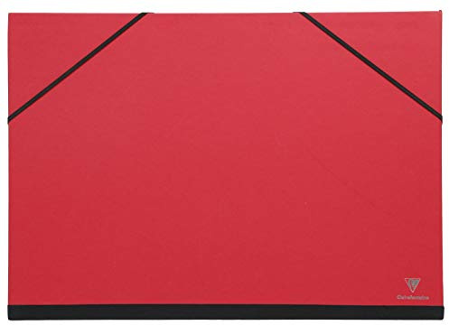 Clairefontaine 144805C Zeichenmappe Maya mit Gummizugverschluß, praktisch und robust, 28 x 38cm, 1 Stück, Rot