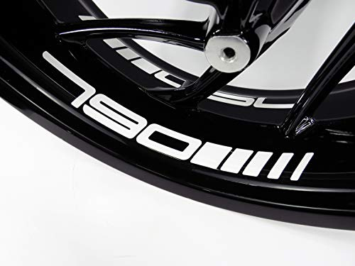 BIKE-label Felgenbett-Aufkleber Weiß für KTM 790 Duke & Adventure - UV- & witterungsbeständig - Sticker für Metall, Kunststoff, Glas - Typografisch - Motorrad-Felgenaufkleber