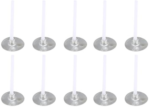 Healifty 500 Stück Baumwolle Kerze Docht Gewachst Runddocht mit Metall Fuß Alkohol Lampe Docht Teelichtdochte für DIY Basteln Dicke Kerzen Herstellung 2,6 cm (Weiß)