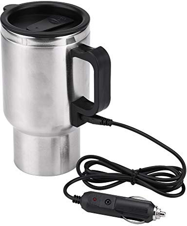 Nikou voiture électrique tasse électrique bouilloire 12 V 450 ml électrique dans la voiture en acier inoxydable tasse chauffante voyage bouilloire tasse pour café thé voiture