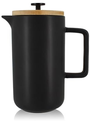OGO LIVING - Caffettiera a pistone 1,3L - 7912055 - Caffettiera in porcellana nera opaca