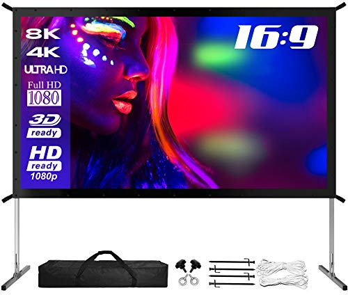 ESMART Professional MIMOBI Faltrahmen-Beamer-Leinwand [Größenauswahl] 332 x 187 cm (150) 16:9 | Heimkino Beamer Projektionsleinwand Outdoor Aluminium Rahmen Leinwand LCD LED