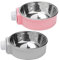 2 Pcs 2-in-1 Pet Crate Bowls, 11cm/4.3In 420ml Hanging Cage Dog Bowl Removable Cage Water Bowls for Dog Cat