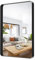 GLCS GLAUCUS Miroir Murale Grand Métal Noir 60X90 CM Rectangulaire Mirroir Muraux pour Salle de Bain Salon Chambre Entrée Maison Mur Décoration