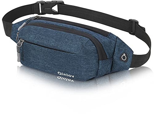 Bauchtasche Gürteltasche für Herren Damen Hüfttasche Sport Wasserdicht Stylisch Hip Bum Waist Fanny Pack für Outdoor Reise Wandern Hundetraining Blau