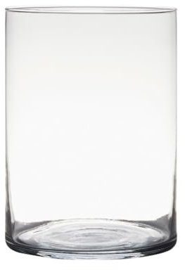 Dekoglas, Glasvase Zylinder H. 25cm D. 18cm transparent rund Glas Hakbijl