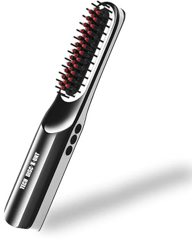 TECH DISCOUNT Lisseur Attelle Sans Fil Portable USB Charge Peigne à Cheveux Droit Peigne à Barbe Pour Hommes Peigne Droit à Double Usage