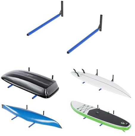 QLS Roof Box Wall Mount 82 cm Steel for Storing Roof Box Blue Garden Tools Ski Box Sports Equipment Surfboard iSUP WSB O