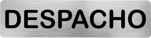 MovilCom® - Señal de acero inoxidable DESPACHO | Placa puerta INOX | Señal informativa | Cartel Puerta 200X50mm