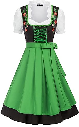 Scarlet Darkness Oktoberfest kostymer för kvinnor 3 st bayersk dirndl-klänningar, gRÖN, XXL