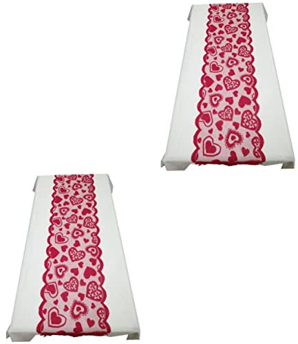 Ciieeo 2 Stücke Rote Tischdecke Weihnachten Spitze Hohl Flagge Nicht-Multi-verwenden Für Party Hochzeit Bankett Restaurant Home Decor