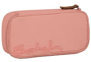 Satch Schlamperbox extra groß inkl. Trennfach Reißverschlussfach Stiftehalter Geodreieck Sichtfenster für Stundenplan Nordic Coral - Korall