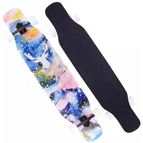 46 Zoll Skateboard Deck Cruiser Longboard Drop Durch Longboards für Jungen Mädchen 8 Ebenen Ahornholz Long Boards Skateboards für Kinder Erwachsene Anfänger (Color : Style B)