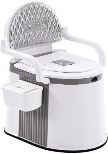 Toilettenstuhl, tragbarer erhöhter Toilettensitz, Toilettenstuhl für Toilette mit Armlehnen, stabiler und schöner extra breiter Toilettenstuhl, für drinnen und draußen, einfache Reinigung