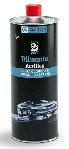 Diluyente acrílico Car-Tech lento sin clorados para doble capa | Para pinturas acrílicas con disolvente, aplicación en aerosol | Carrocería industrial | Botella de 1 l.