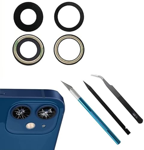 Dakexiong Rückkamera-Glaslinse Ersatz für iPhone 12/12 Mini | Mit reparaturwerkzeug kit，Einfache und bequeme Bedienung，Kratzfest，Wasserdicht