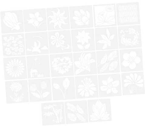 TEHAUX 27blätter Wiederverwendbare Blumen Schablonen Für Malerei Kreative Zeichenvorlagen Für Dekorative Wandgestaltung Bastelprojekte Und Fotoalben