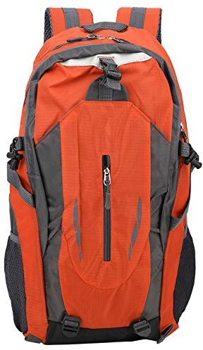 Cocoarm 40L Backpack with Multiple Pockets, Large Capacity Climbing Backpack Adjustable Shoulder Straps Travel Backpack Nylon Outdoor Sports Backpack 31 X 19 X 51cm (Orange)