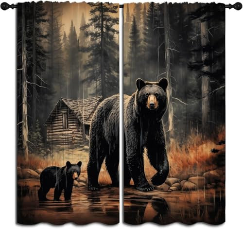3D Kinderzimmer Verdunkelungsvorhänge Tierbär 280 (B) X 180 (H) cm Sonnenschutz Bedruckte Vorhänge,3D-Polyesterfaservorhänge,Wohnzimmer Schlafzimmer Dekoration, Hohe Verdunkelungsvorhän 9426351491242