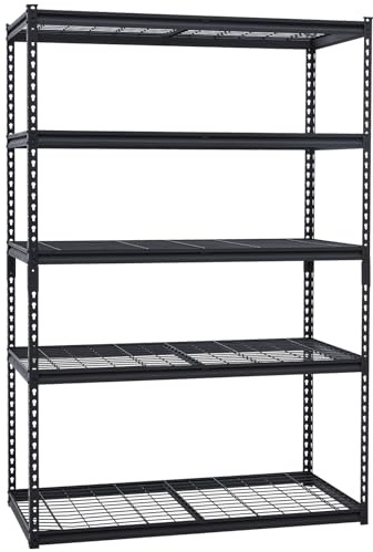 Garage Shelving, 5 Tire Storage Shelving Heavy Duty Garage Shelves 3000LBS Load Bearing, Full Metal Shelving Units, Durable Construction, Adjustable Shelves, Easy Assembly, 48''W x 24''D x 72''H