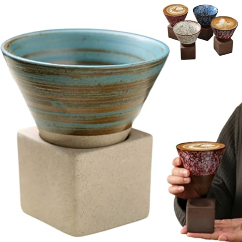 Kaminari Japanische Tassen,cone Cup,japanische Teebecher,teetasse Japanisch,kaffeetassen,japanische Teetasse,Funnel Coffee Cups,Ceramic Japanese Coffee Tea Cup,Creative Triangular Cone Shaped Cups