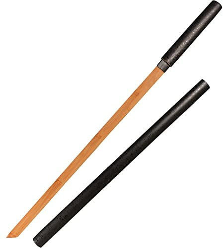 LQZJG 39 cm bambu övningssvärd träning svärd rak svart