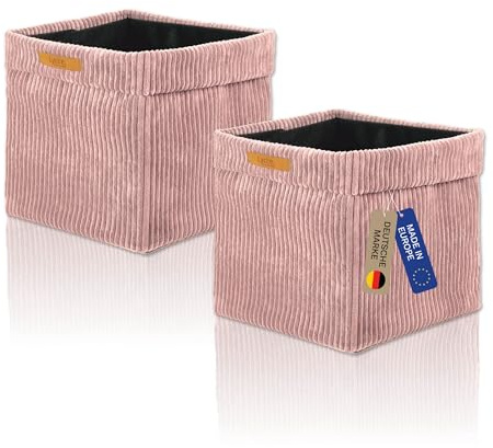 Lycce Kallax Boxen Cord 2er Set mit entfernbarem Cord-Bezug | p.rosa