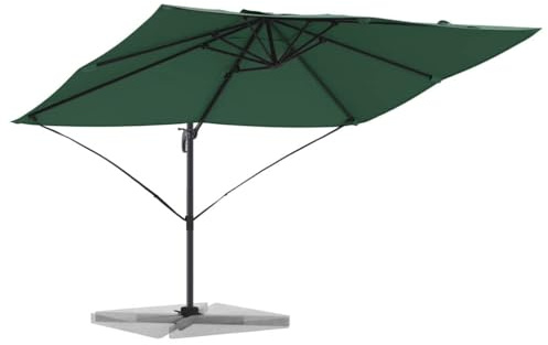 vidaXL Ombrellone Cantilever Grande Verde di con inclinazione Regolabile per Esterni | Tessuto Impermeabile e Resistente ai Raggi UV, Design Elegante per balconi, Giardini e patii. Facile da Montare