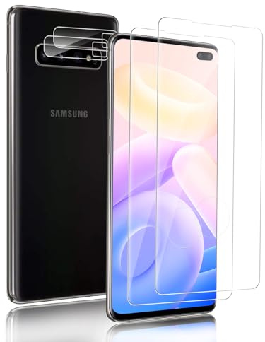 Carantee 2 Stück für Panzerglas für Samsung Galaxy S10 Plus Schutzfolie, +2 Kameraschutz Folie, 9H Härte Displayschutz S10+ Panzerfolie, Sensitive Touch, HD 3D Blasenfrei Anti-Fingerprint Schutzglas