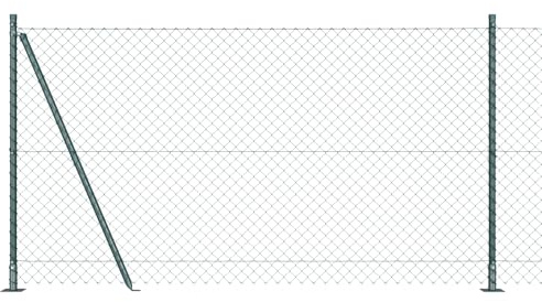Générique Clôture en Treillis métallique avec 7 poteaux à flasque 1.2x10 m Acier galvanisé,Panneaux de clôture,24.95KG-3351230