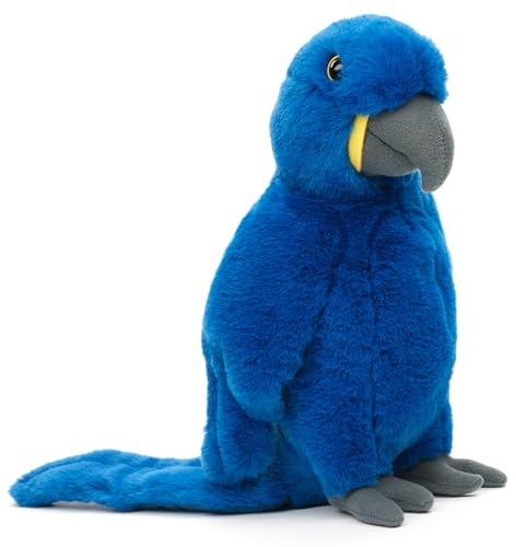 Uni-Toys - Papagei (Kobaltblau) - 25 cm (Höhe) - Plüsch-Vogel, Hyazinth-Ara - Plüschtier, Kuscheltier