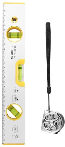 Leveler Tool Stainless Steel Magnetic Spirit Level Enduring Magnetic Torpedo Level 9.8ft Measuring Tape Tape Measure Tool Set with 3 Bubble 45° 90° 180° for Carpentry Surveying Floor Leveling