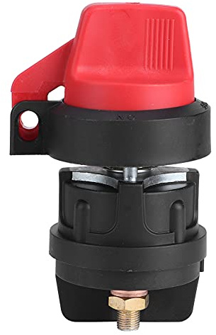 MasYosh Interruttore batteria da 12 V 24 V CC, scollegamento sicuro con sistema brevettato Contour Link e pulsante di blocco, realizzato in nucleo stagnato in rame pieno, per caccia marino