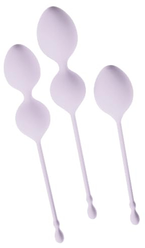 Beau Coeur Elorin, drei teiliges Love-Ball-Set, softe Liebeskugeln zum training des Beckenbodens, in verschiedenen Größen, ideal für Einsteiger und Fortgeschrittene, hautfreundlich, in lila