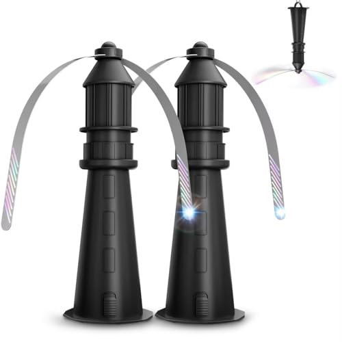 Espanta Moscas, Ventilador de Mesa Anti Moscas con Aspas Holográficas, Colgable para Interior y Exterior, Protección Física de Insectos para Camping, Jardín y Terraza – Pilas no Incluidas 2Pcs
