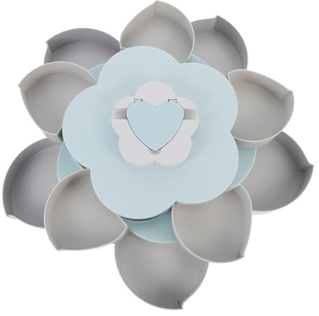 SEWACC Bandeja Giratoria de Doble Capa Color Aleatorio con Forma de Flor con Soporte para Teléfono y Compartimentos, Organizador de Refrigerios para Housewarming