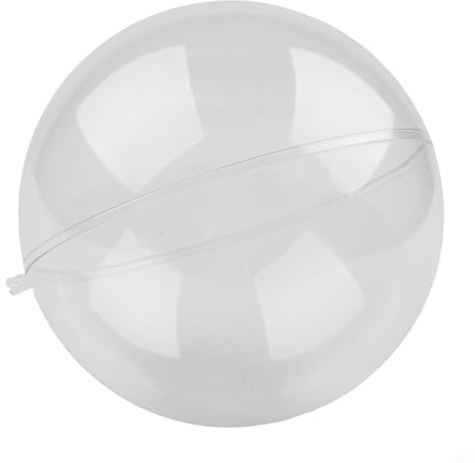 Pallina di Natale in plastica trasparente, 10-16 cm, apribile, per fai da te, foto, caramelle, riempimenti, albero di casa, decorazione per feste (14 cm)