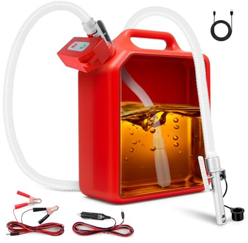 Fuel Transfer Pump, Automatic Fuel Transfer Pump with Auto-Stop, Fuel Pump up to 2.4GMP, Dual USB Power Supply-Proof 72-Inches Hose, Suitable for Transferring Gasoline, Diesel, and Water