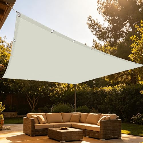 Vela Ombreggiante Impermeabile 4 x 6 m Impermeabile Toldo con Protección Solar Traspirante per Esterno, Giardino e Terrazza, Piscina, bianco