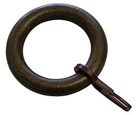 GARDINIA Gardinenringe mit Gleiteinlage für Gardinenstangen mit Ø 28 mm, Innen Ø 37 mm, Außen Ø 56 mm, Breite 9 mm, 10 Stück, Metall, Messing-Antik