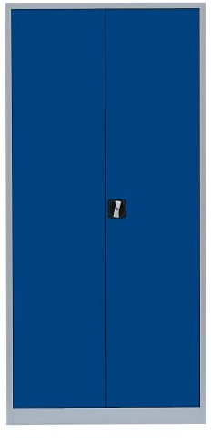 Flügeltürenschrank komplett montiert Metallschrank abschließbar blau 195x92x42cm (HxBxT) Lagerschrank Aktenschrank Werkstattschrank Werkzeugschrank 530341