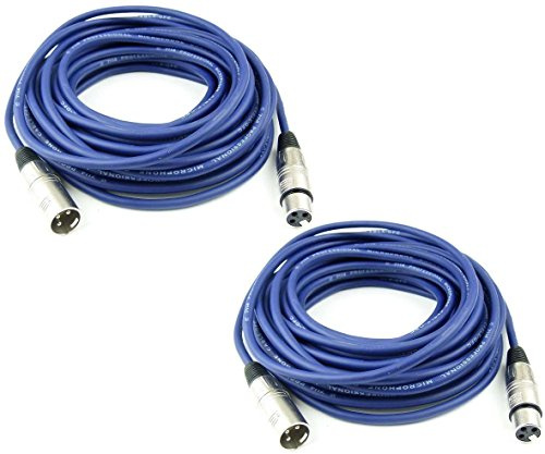Adam Hall Cables 2 Stück K3MMF1000BLU Mikrofonkabel 10m Blau XLR female auf XLR male DMX Audio Kabel 3 pol polig (10 m, Blau, 2)