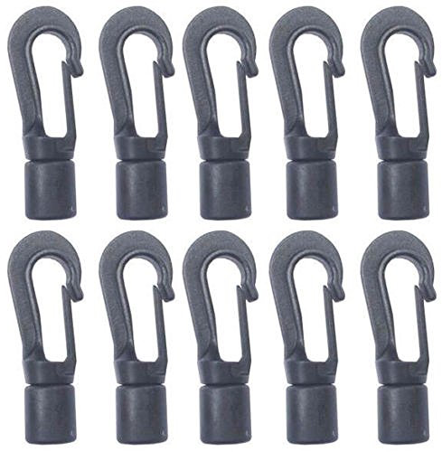 (10 Stück) Bungee/Gummiseil Haken Terminal End Tabs S Haken Clip für 8 mm Bungee, die Sie auf Kajaks, Kajak Kanu Boot Schlauchboot RIB