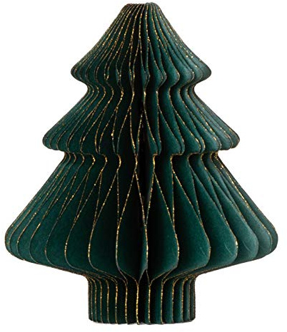 coopz Weihnachtsschmuck Tanne 16 cm Papier Aufsteller Weihnachten Baumschmuck, Farbe:dunkelgrün