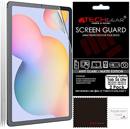 TECHGEAR [2 pezzi Proteggi Schermo Opaco per Galaxy Tab S6 Lite 10.4 (SM-P620/ P625/ P613/ P619/ P610) - Antiriflesso Pellicole Protettive Opache [Senza Bolle] per Samsung Galaxy Tab S6 Lite 10.4