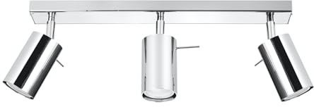SOLLUX lighting Deckenlampe Deckenleuchte Deckenstrahler Stahl 3 Flammig Chrom RING