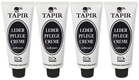 TAPIR - Lederpflegecreme schwarz in Alutube - 75 ml - 4er Pack