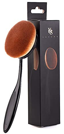 Yoseng Oval Foundation Brush Large Toothbrush makeup brushes Fast Flawless Application Liquid Cream Powder Foundation Sunscreen（All Black）